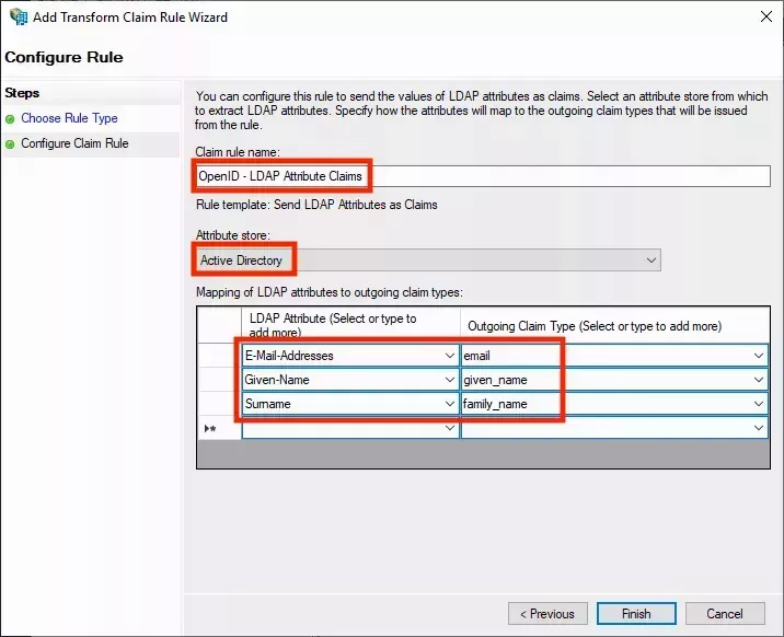 Set LDAP Claims